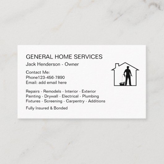Home Services Handyman Design Carte de visite (Devant)