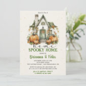 Home Spooky Home Halloween Feest Kaart (Staand voorkant)