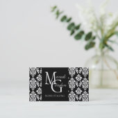 Home Staging Monogram Damask Visitekaartjes (Staand voorkant)