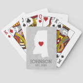 Home State Map Art Custom Name Mississippi Pokerkaarten (Achterkant)