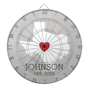 Home State Map Art - Custom Name Texas Dartbord