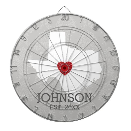 Home State Map Art - Custom Name Texas Dartbord (Voorkant)