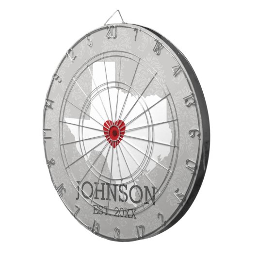 Home State Map Art - Custom Name Texas Dartbord (Voorkant Rechts)