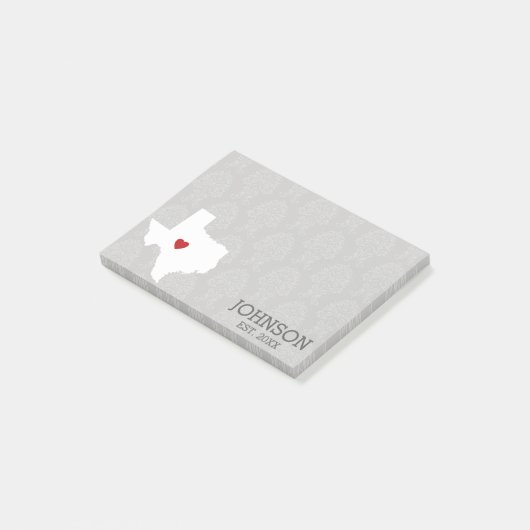 Home State Map Art - Custom Name Texas Post-it® Notes (Schuin)
