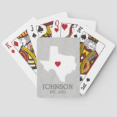 Home State Map Art - Custom Name Texas Speelkaarten (Achterkant)