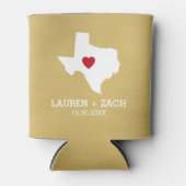 Home State Map Art - Custom Wedding Texas Blikjeskoeler (Voorkant)