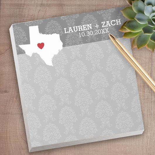 Home State Map Art - Custom Wedding Texas Notitieblok
