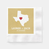 Home State Map Art - Custom Wedding Texas Servetten (Voorkant)