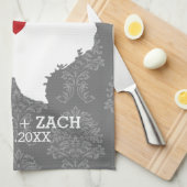 Home State Map Art - Custom Wedding Texas Theedoek (Quarter Fold)