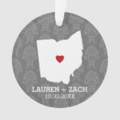 Home State Map Art - Mariage personnalisé Ohio (devant)