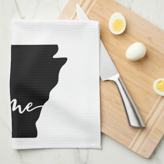 Home State Outline Heart Arkansas Kitchen Towel Theedoek (Quarter Fold)