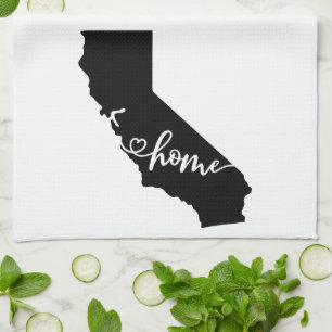 Home State Outline Heart California Kitchen Towel Theedoek