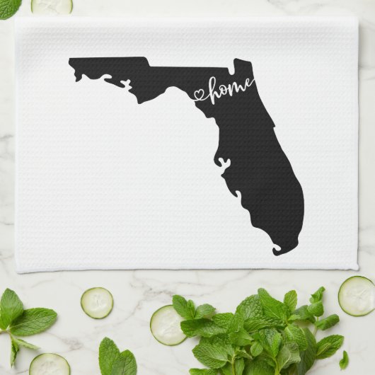 Home State Outline Heart Florida Cuisine Serviette (Plié)