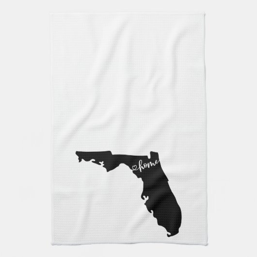 Home State Outline Heart Florida Kitchen Towel Theedoek (Verticaal)