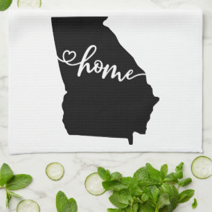 Home State Outline Heart Georgia Serviette de cuis
