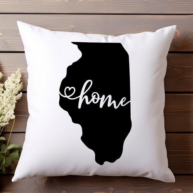 Home State Outline Heart Illinois Kussen (Creator heeft geüpload)