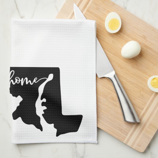 Home State Outline Heart Maryland Serviette de cui (Quart Plié)