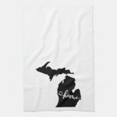 Home State Outline Heart Michigan Kitchen Towel Theedoek (Verticaal)