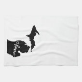 Home State Outline Heart Michigan Serviette de cui (Horizontal)