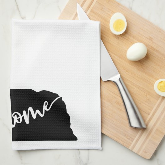 Home State Outline Heart Nebraska Serviette de cui (Quart Plié)