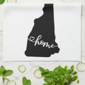 Home State Outline Heart New Hampshire Theedoek (Gevouwen)
