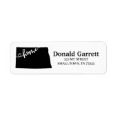 Home State Outline Heart North Dakota Adres Etiket (Voorkant)