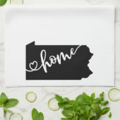 Home State Outline Heart Pennsylvania Theedoek (Gevouwen)