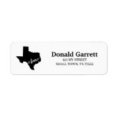 Home State Outline Heart Texas Adres Etiket (Voorkant)