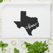 Home State Outline Heart Texas Theedoek (Gevouwen)