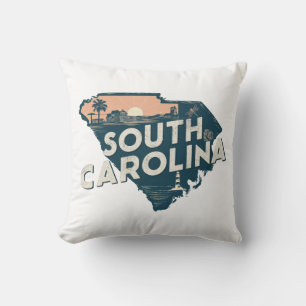 Home State Retro Kleur Zuid-Carolina Kussen