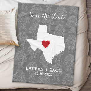 Home State Weddenschap Save the Date Texas Fleece Deken