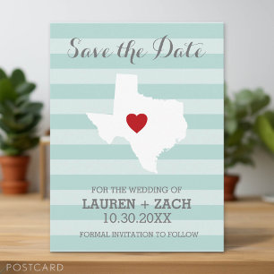 Home State Wedding Save the Date Texas Aankondigingskaart