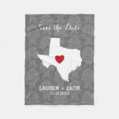 Home State Wedding Save the Date Texas Fleece Deken (Voorkant)