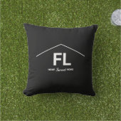 Home State Zwart-wit Vetgedrukte letters Buitenkussen (Gras)