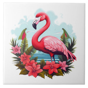 Home Strand Roze Flamingo Liefhebbers Crafting Bus Tegeltje