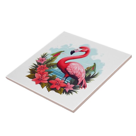 Home Strand Roze Flamingo Liefhebbers Crafting Bus Tegeltje (Zijkant)