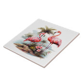 Home Strand Roze Flamingo Liefhebbers Crafting Bus Tegeltje (Zijkant)