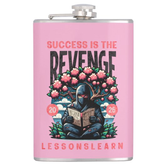  HOME SUCCESS REVENGE LESSONS LEARN VINYL FLASK  HEUPFLES (Voorkant)