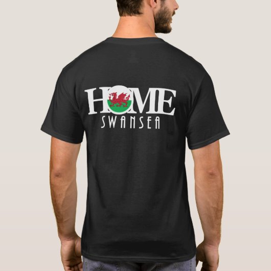 HOME Swansea Wales (backprint) T-shirt (Achterkant)
