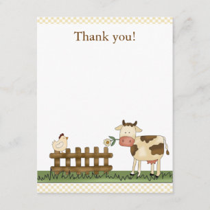 Home Sweet Farm Cow Carte de remerciements 4,25 x