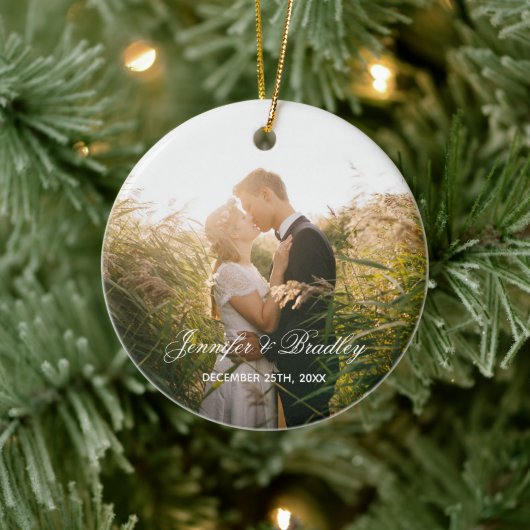 Home Sweet Home - Aangepaste naam en foto Keramisch Ornament (Boom)