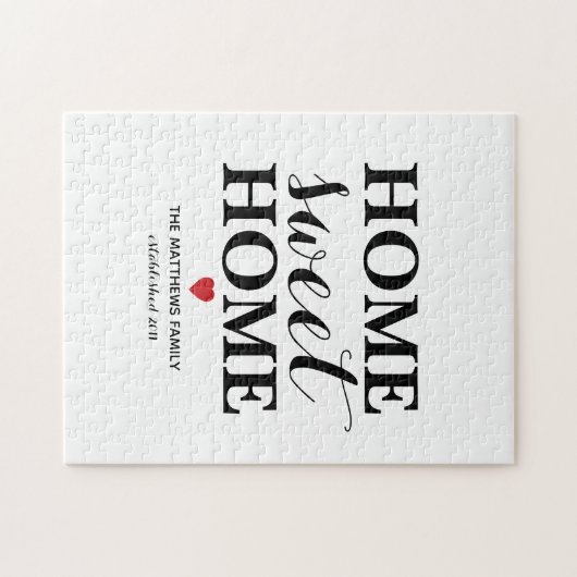 Home Sweet Home Aangepaste naam Legpuzzel (Horizontaal)