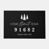 Home Sweet Home Aangepaste postcode Deurmat (Voorkant)