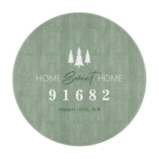 Home Sweet Home Aangepaste postcode Snijplank (Voorkant)