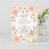 Home Sweet Home Autumn Flowers White Pumpkin  Kaart (Staand voorkant)