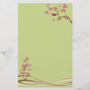 Home Sweet Home Bird House Briefpapier Groen