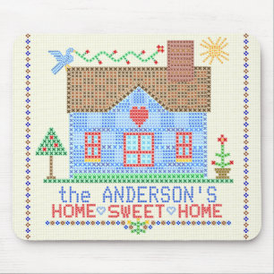 Home Sweet Home Cross-titrice House Gepersonalisee Muismat