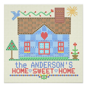 Home Sweet Home Cross-titrice House Gepersonalisee Perfect Poster
