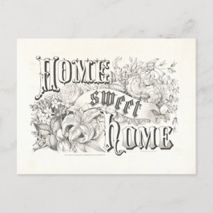 Home Sweet Home  Currier & Ives Lithograph Briefkaart