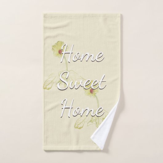 "Home Sweet Home" Daisy Beige (Serviette à main)